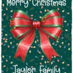 Personalized Family Christmas Blanket,Christmas Coquette Blanket, White, Cozy Plush Fleece Blanket - 30x40