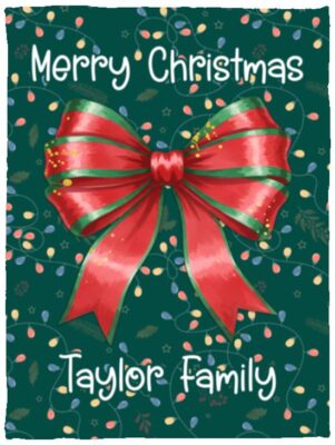 Personalized Family Christmas Blanket,Christmas Coquette Blanket, White, Cozy Plush Fleece Blanket - 30x40