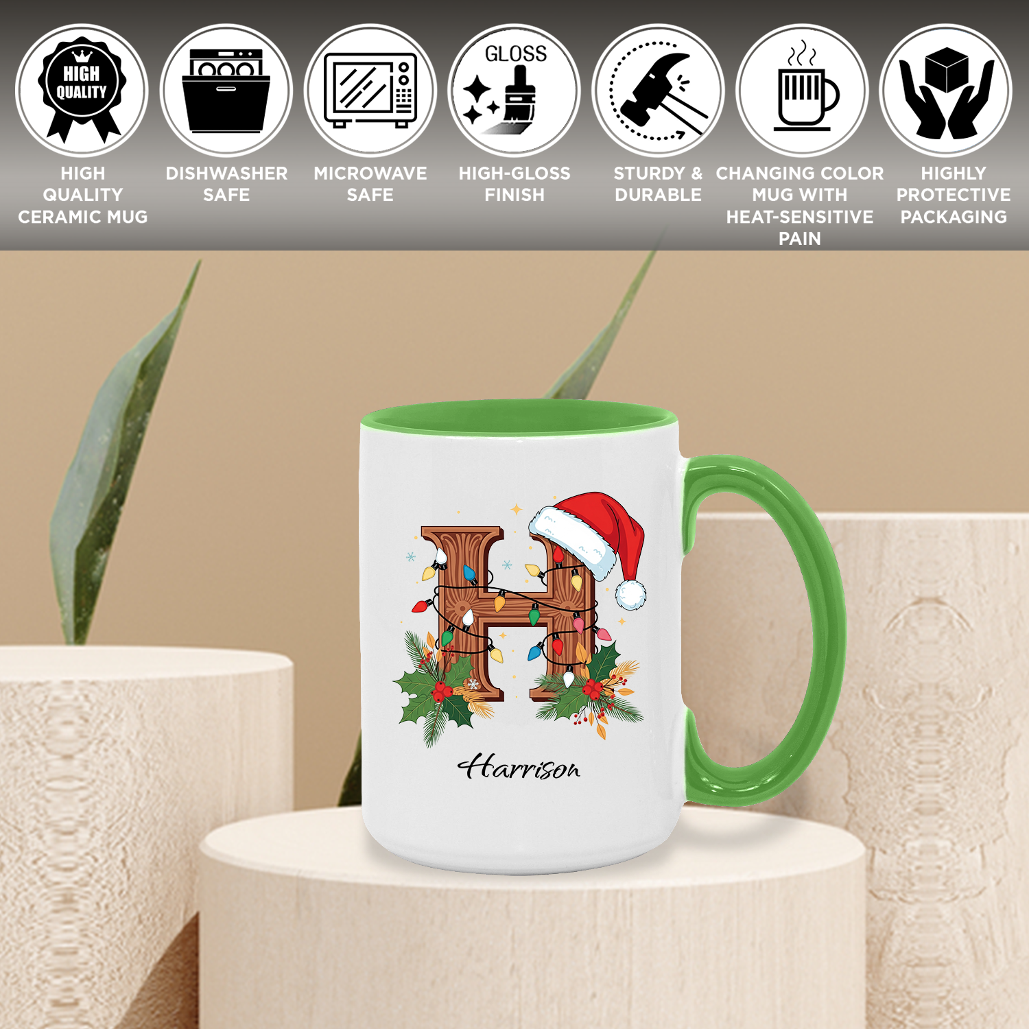 Name Christmas Accent Mug 5