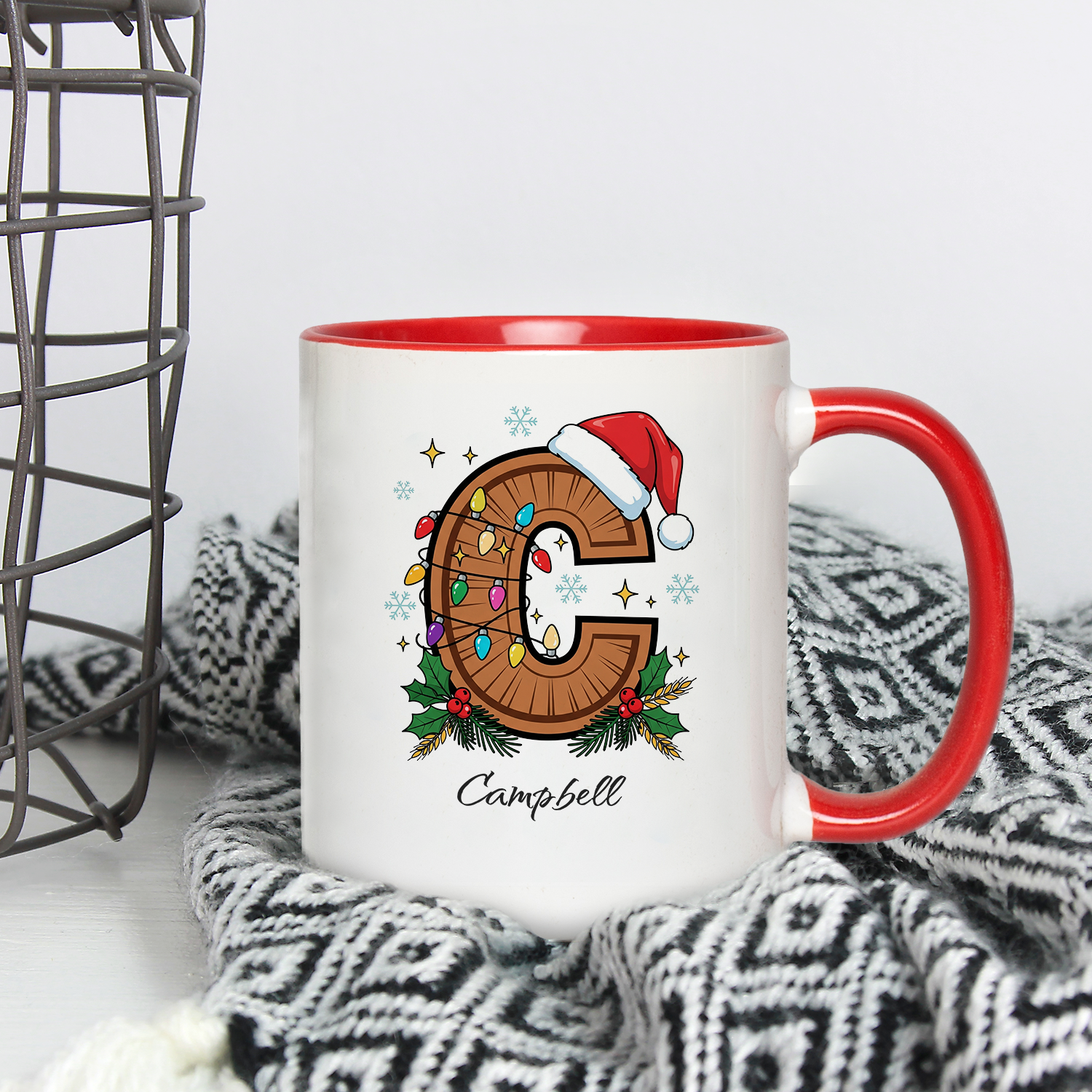 Name Christmas Accent Mug 2