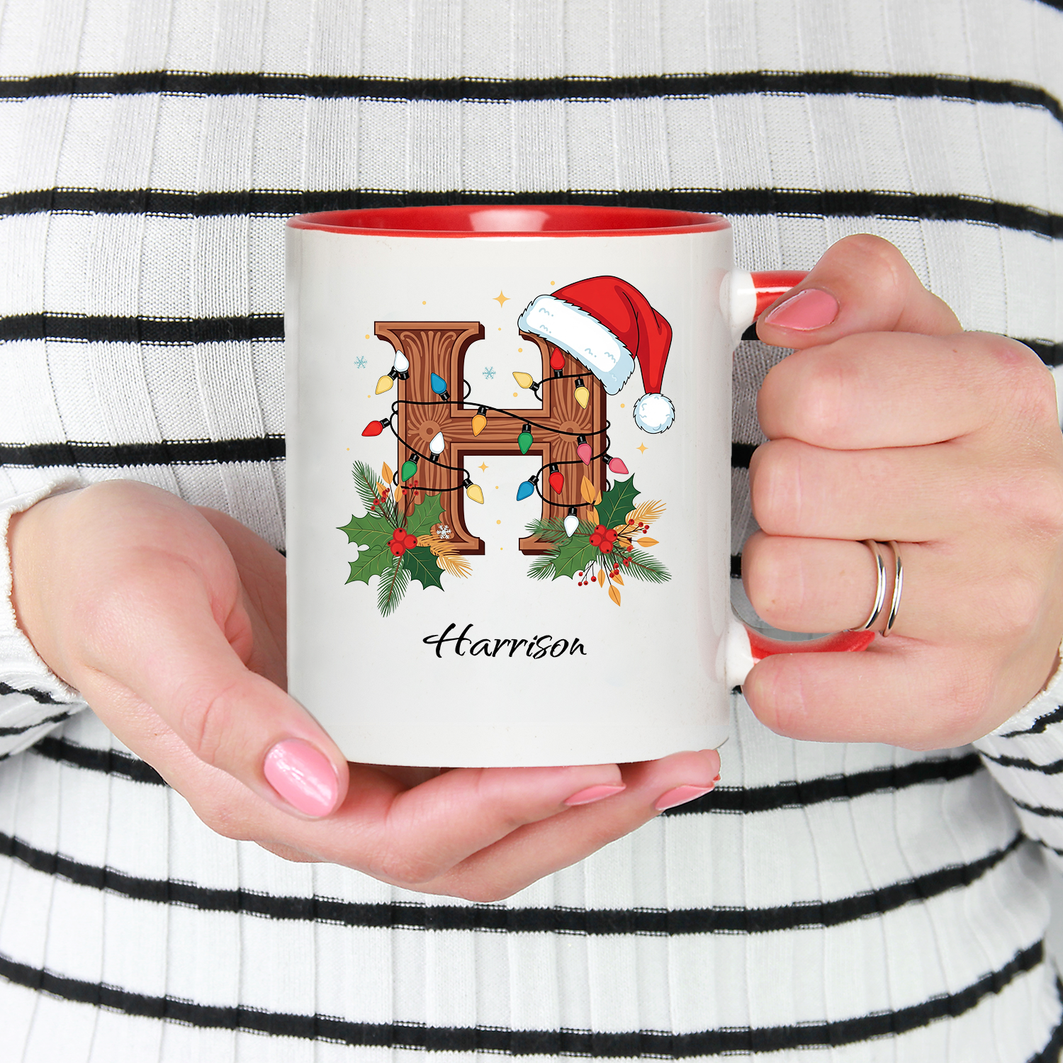 Name Christmas Accent Mug