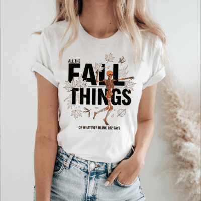 Alternative view of All The Fall Things or Whatever Blink 182 Says Halloween Autumn T-Shirt