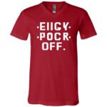Fck Off Funny T-Shirt - V-Neck Shirt, Canvas Red, V-Neck T-Shirt