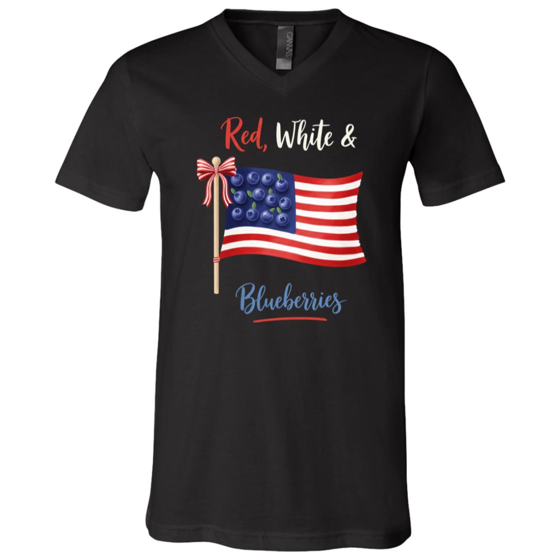 Red, White and Blueberries for Supporters for Men Women T-Shirt, Black, V-Neck T-Shirt