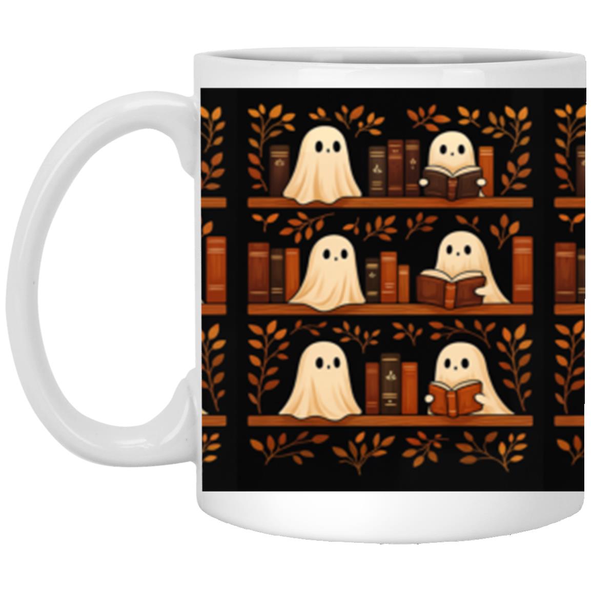 Cute Ghosts Coffee Mug, Festive Halloween Ceramic Mug, Fall aesthetic, Halloween theme, White, 11 oz. White Mug Cute Ghosts Coffee Mug, Festive Halloween Ceramic Mug, Fall aesthetic, Halloween theme, White, 11 oz. White Mug