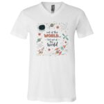 Out of This World But Not of This World T-Shirt for Men Women Kids, White, V-Neck T-Shirt