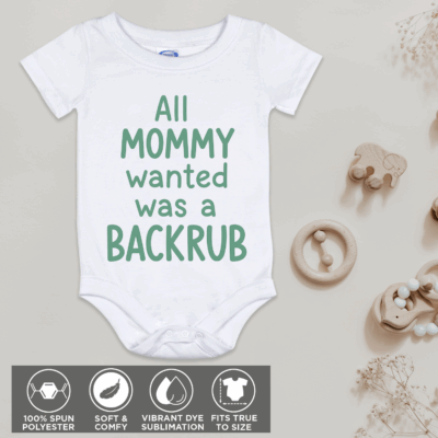 Alternative view of All Mommy Wanted Was A Backrub Baby Onesie Baby Bodysuit