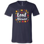 Funny Leaf Blower Fall Costume Halloween Matching T-Shirt - V-Neck, Navy, V-Neck T-Shirt