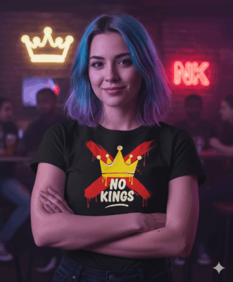 Alternative view of No Kings Patriotic Men Women Liberty T-Shirt - V-Neck Shirt