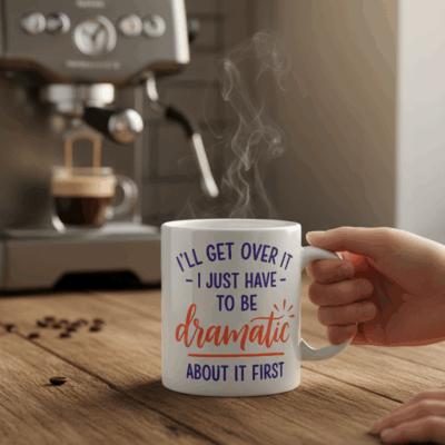 Alternative view of I'll Get Over It I Just Have To Be Dramatic About It First Coffee Mug - Water Bottle - Color Changing Mug