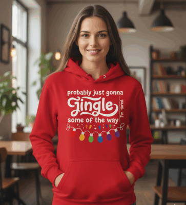 Alternative view of Funny Probably Just Gonna Jingle Some of The Way I’m Tired Hoodie - Sweatshirt - Long Sleeve
