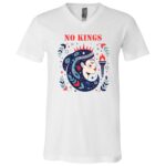 No Kings Retro Patriotic Liberty Art 4th Of July Women Men T -Shirt - V-Neck Shirt, White, V-Neck T-Shirt