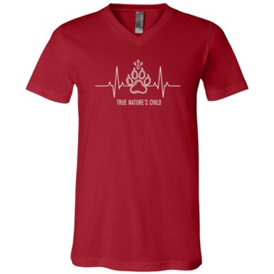 Born to Be Wild T-Shirt - V-Neck Shirt, Canvas Red, V-Neck T-Shirt