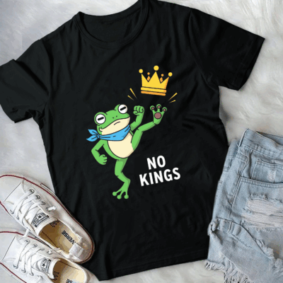 Alternative view of No Kings Frog Portland Protest Men Women T-Shirt - V-Neck Shirt