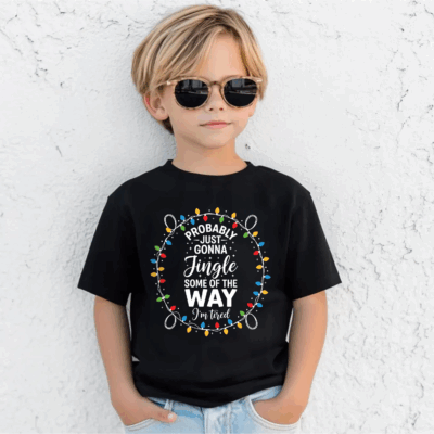 Alternative view of Funny Probably Just Gonna Jingle Some of The Way I’m Tired T-Shirt - V-Neck Shirt