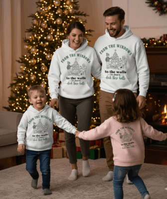 Alternative view of From The Windows to Walls I'm About Deck These Halls Xmas Hoodie Sweatshirt - Long Sleeve