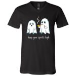 Keep Your Spirits High Funny T-Shirt - V-Neck Shirt, Black, V-Neck T-Shirt