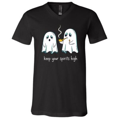 Keep Your Spirits High Funny T-Shirt - V-Neck Shirt, Black, V-Neck T-Shirt
