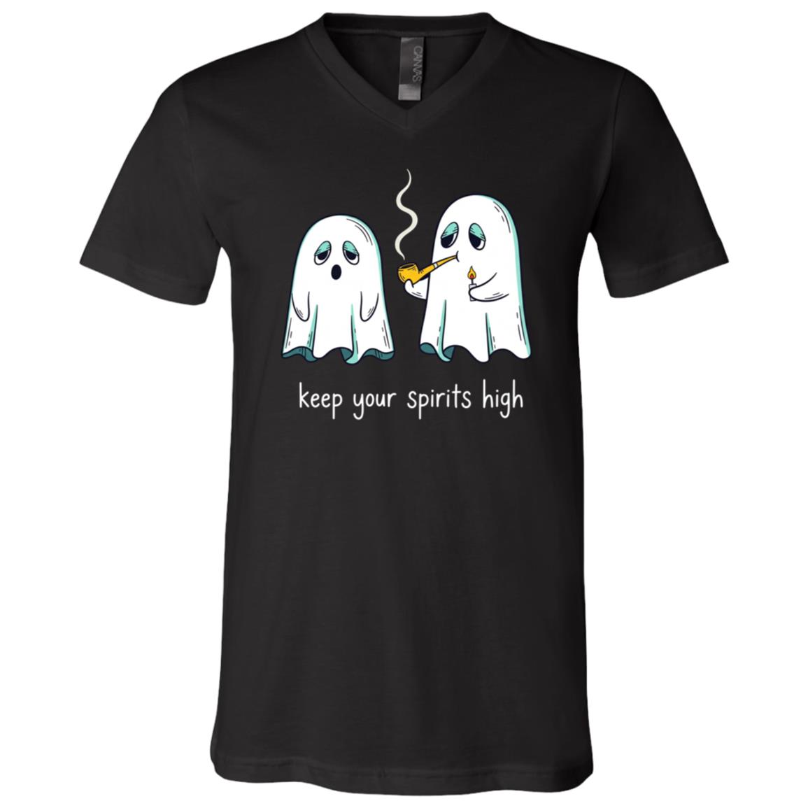 Keep Your Spirits High Funny T-Shirt - V-Neck Shirt, Black, V-Neck T-Shirt