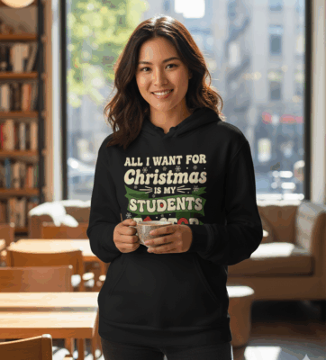 Alternative view of All I Want for Christmas Is My Students To Stop Saying 67 Funny Hoodie - Sweatshirt - Long Sleeve