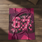 67 Meme six Seven Checkered Pink Sofa Bed Couch Fleece Blanket - Premium Sherpa Blanket