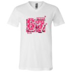 67 Meme six Seven Checkered T-Shirt for Men Women Kids - V-Neck Shirt, White, V-Neck T-Shirt