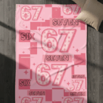 Six Seven 67 Meme Checkered Fleece Blanket - Premium Sherpa Blanket