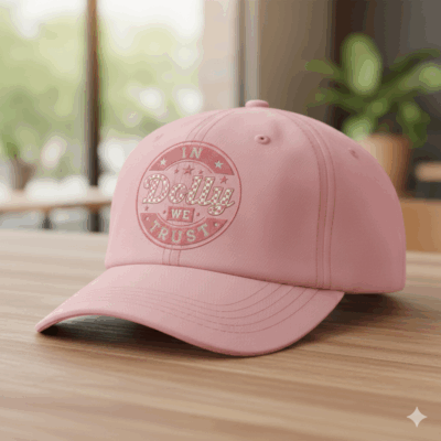 In Dolly We Trust Funny Pink Hat For Girls Men Twill Cap Hat