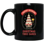 Trophy Husband Fueled by Christmas Tree Cakes Funny Xmas Black Mug, Black, 11 oz. Black Mug