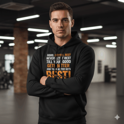 Alternative view of Good Better Best Never let it Rest, Till Your Good Gets Best Hoodie - Long Sleeve - Sweatshirt
